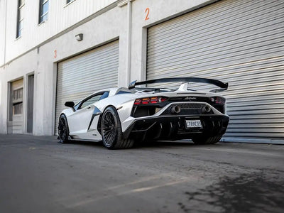 Lamborghini Aventador wrapped in Inozetek SuperGloss Pearlescent Pearl White automotive vinyl film
