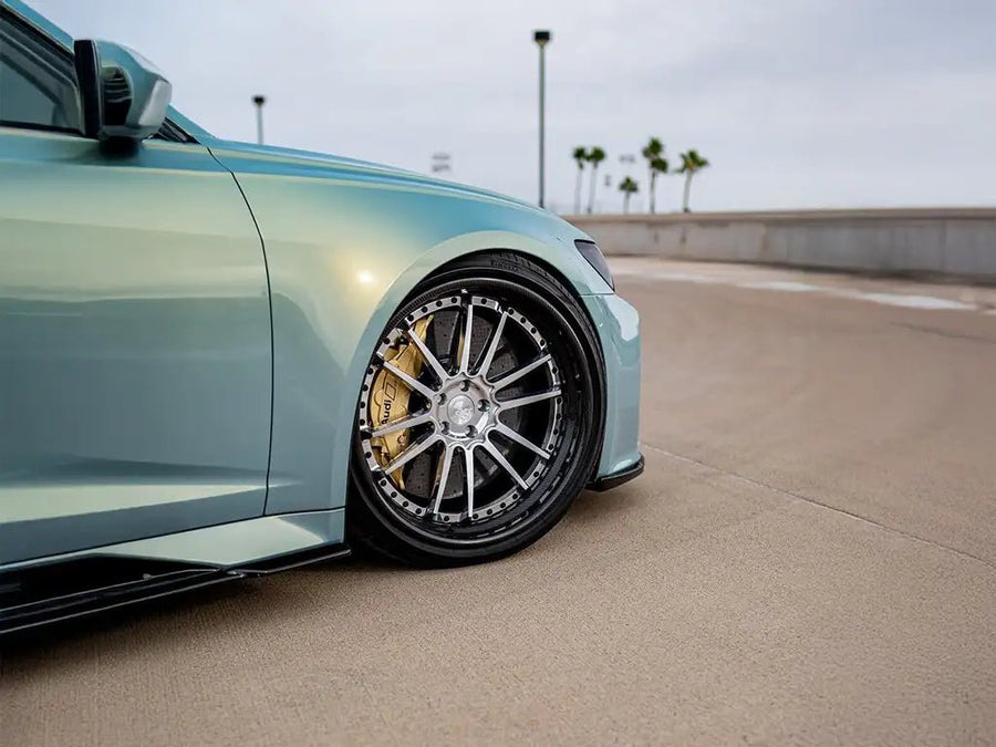 Audi A4 wrapped in Inozetek SuperGloss Pearlescent Urban Bamboo car wrap film