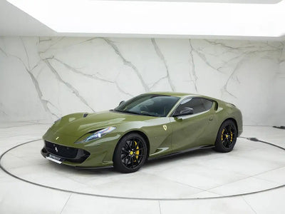 Ferrari 812 Superfast wrapped in Super Gloss Army Green car wrap film