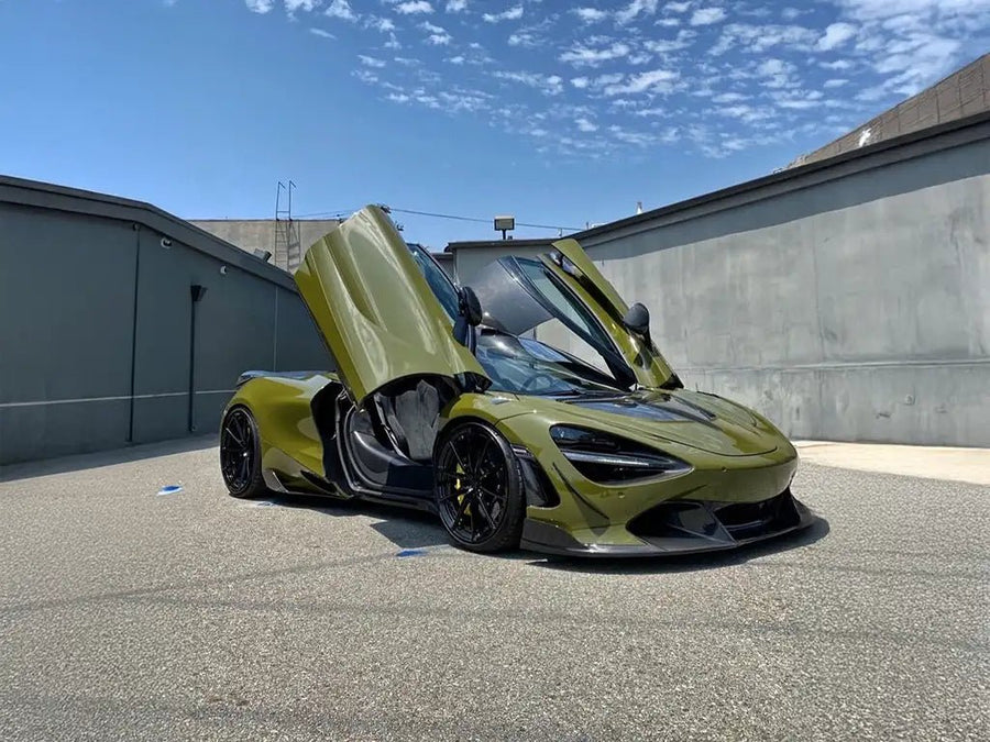 DIY McLaren 720S wrapped in SuperGloss Army Green restyling film