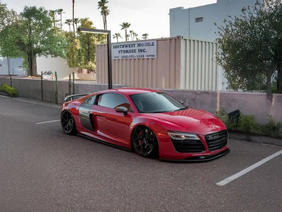 Audi R8 wrapped in SuperGloss Blood Red wrap film