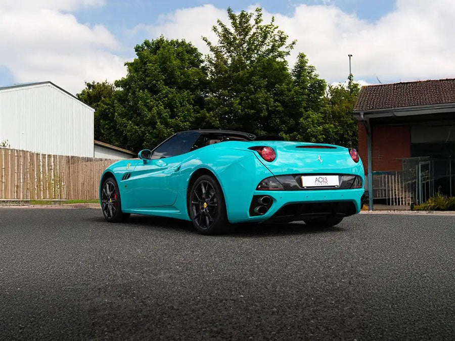 Ferrari California wrapped in Inozetek None Limited Special Edition Caribbean Sea restyling film