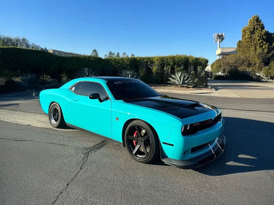 DIY Dodge Challenger wrapped in None Limited Special Edition Caribbean Sea vinyl wrap