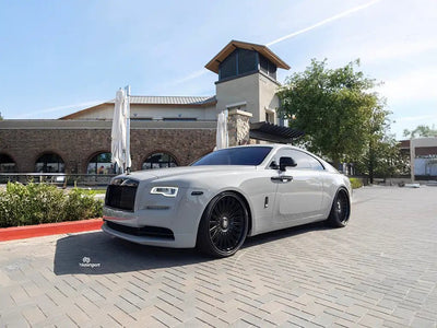 Rolls-Royce Wraith wrapped in Super Gloss Chalk Grey automotive vinyl film