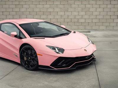 DIY Lamborghini Aventador wrapped in SuperGloss Cherry Blossom wrap film