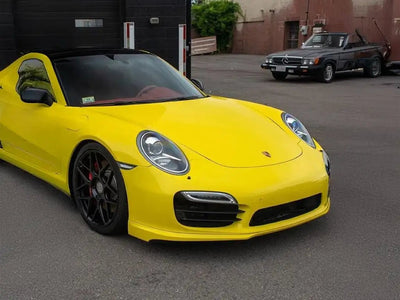 Porsche 911 wrapped in Inozetek Super Gloss Citrus Yellow vinyl wrap