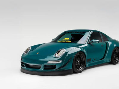 Porsche 911 wrapped in Inozetek SuperGloss Era Green automotive vinyl film