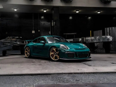 DIY Porsche 911 wrapped in SuperGloss Era Green wrap film