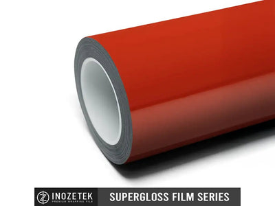 vinyl wrap roll of Inozetek SuperGloss Lava Orange car wrap film