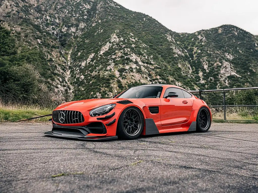 Mercedes-AMG GT wrapped in Super Gloss Lava Orange automotive vinyl film