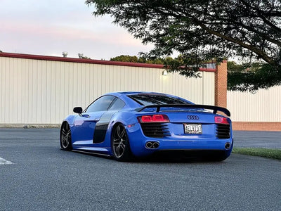 Audi R8 wrapped in Super Gloss Maritime Blue wrap film