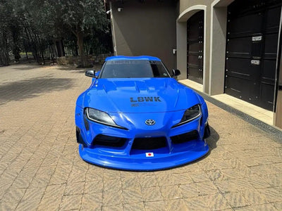 DIY Toyota Supra wrapped in SuperGloss Maritime Blue car wrap film