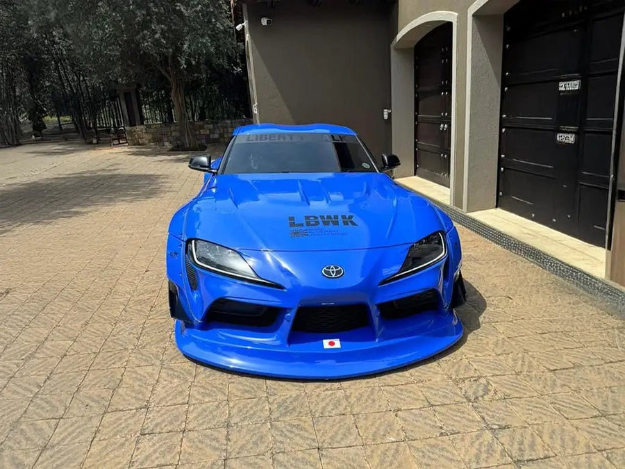 DIY Toyota Supra wrapped in SuperGloss Maritime Blue car wrap film