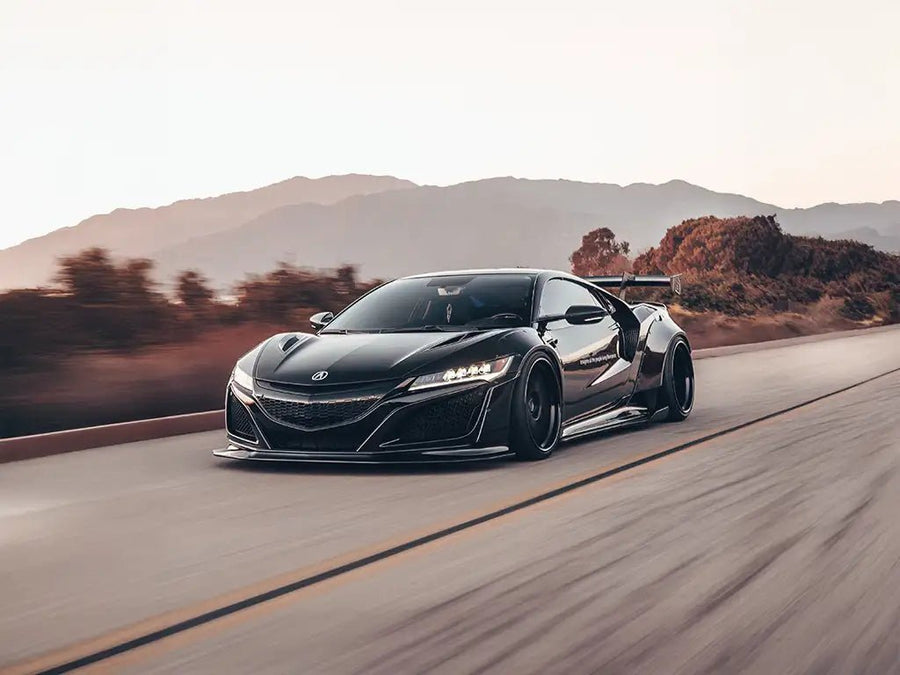 Acura NSX wrapped in SuperGloss Metallic Black automotive vinyl film