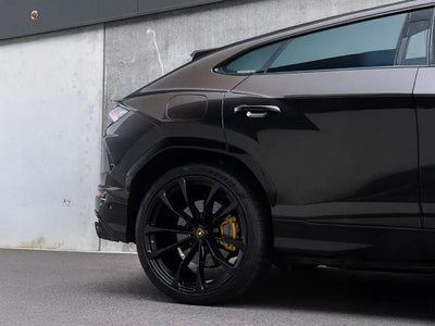 Lamborghini Urus wrapped in Inozetek Super Gloss Metallic Black vinyl wrap