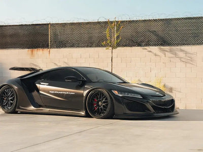DIY Acura NSX wrapped in SuperGloss Metallic Black restyling film