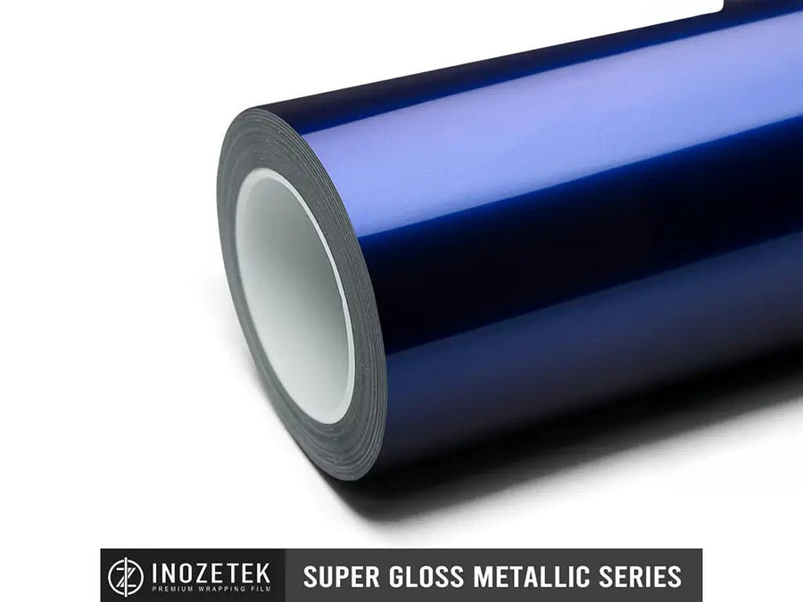 vinyl wrap roll of Inozetek Super Gloss Metallic Blueberry car wrap film