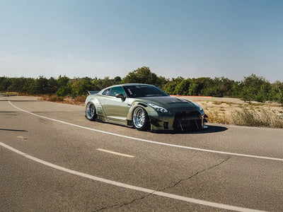 DIY Nissan GT-R wrapped in SuperGloss Metallic Hunter Jade car wrap film