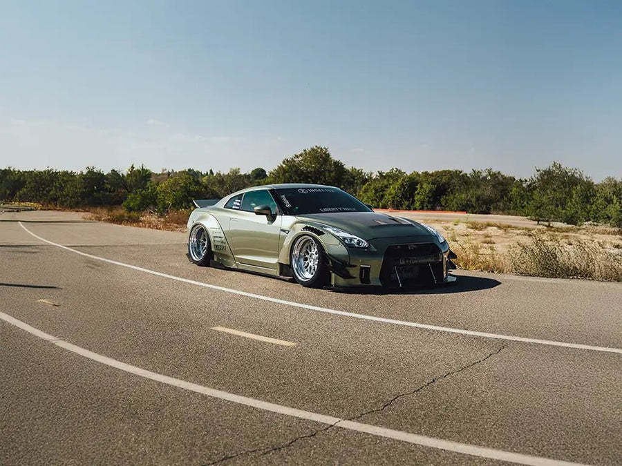 DIY Nissan GT-R wrapped in SuperGloss Metallic Hunter Jade car wrap film