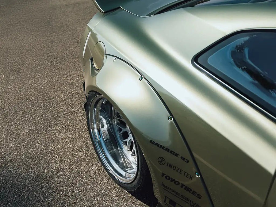 Nissan 240SX wrapped in Inozetek SuperGloss Metallic Hunter Jade car wrap film