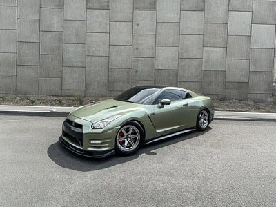 DIY Nissan GT-R wrapped in SuperGloss Metallic Hunter Jade wrap film
