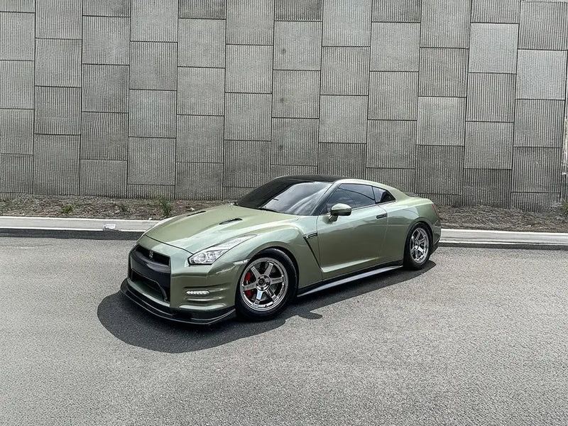 DIY Nissan GT-R wrapped in SuperGloss Metallic Hunter Jade wrap film