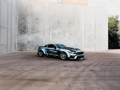 Ford Mustang wrapped in Inozetek SuperGloss Liquid Metallic Chrome Silver vinyl wrap