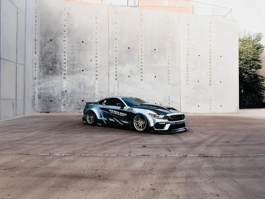 Ford Mustang wrapped in Inozetek SuperGloss Liquid Metallic Chrome Silver vinyl wrap