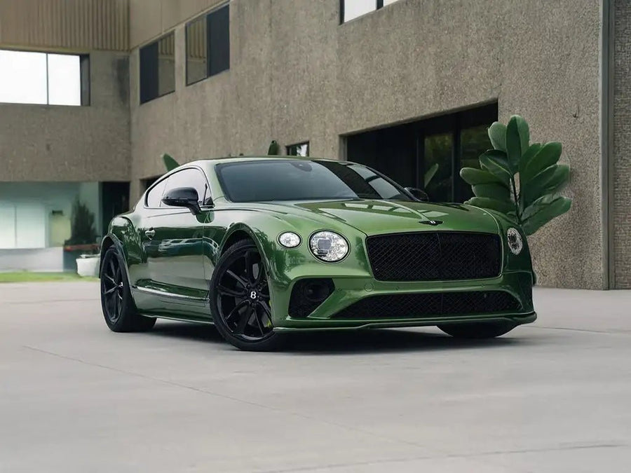 Bentley Continental GT wrapped in Inozetek Super Gloss Metallic Mamba Green automotive vinyl film