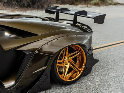 DIY Lamborghini Aventador wrapped in SuperGloss Metallic Midnight Gold car wrap film