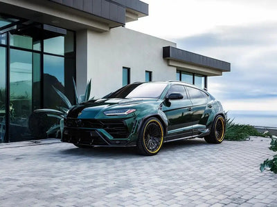 Lamborghini Urus wrapped in Inozetek SuperGloss Metallic Midnight Green automotive vinyl film