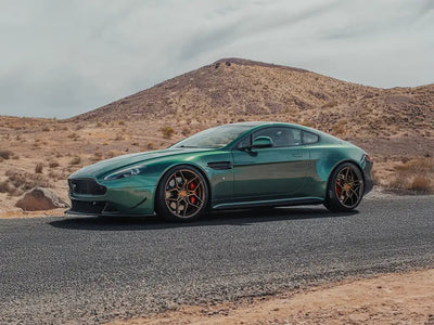 Aston Martin V8 Vantage wrapped in Inozetek SuperGloss Metallic Racing Green car wrap film