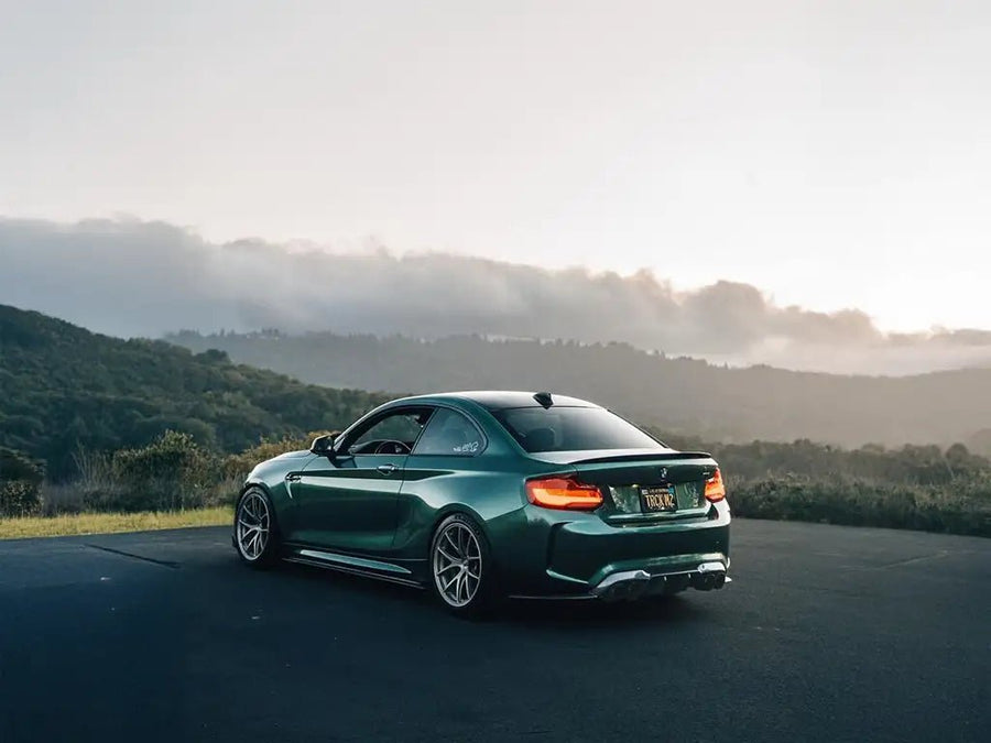 DIY BMW M2 wrapped in SuperGloss Metallic Racing Green automotive vinyl film