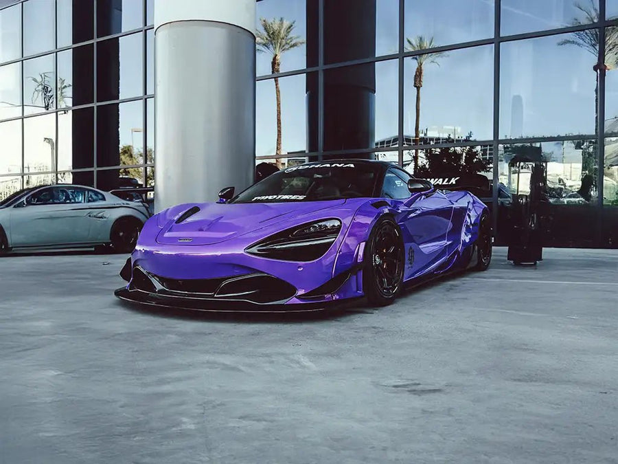 DIY McLaren 720S wrapped in Super Gloss Metallic Royalty Purple car wrap film