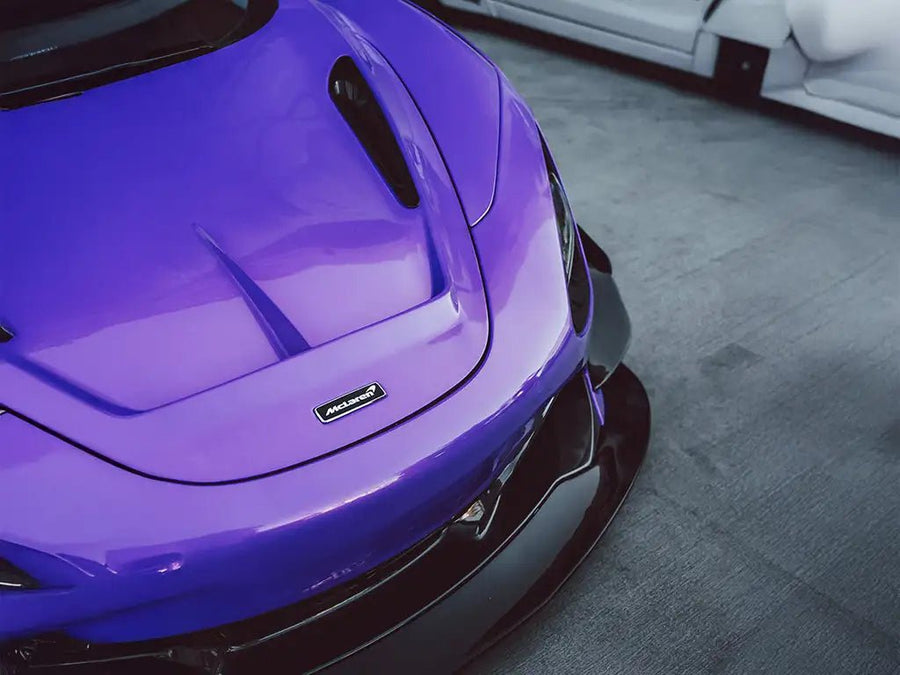 DIY McLaren wrapped in Super Gloss Metallic Royalty Purple vinyl wrap