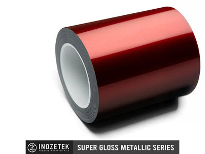 vinyl wrap roll of Inozetek SuperGloss Metallic Vampire Red vinyl wrap