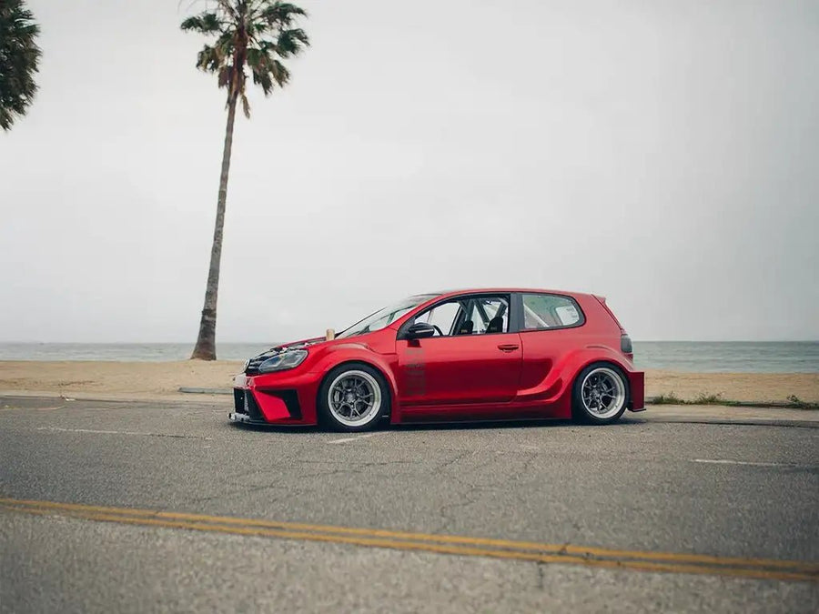 DIY Volkswagen Golf wrapped in SuperGloss Metallic Vampire Red wrap film