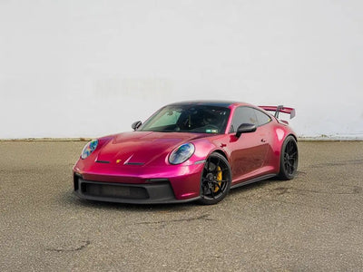 DIY Porsche 911 GT3 wrapped in Metallic Limited Special Edition Wildberry Juice car wrap film
