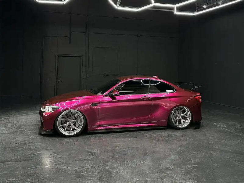 BMW M4 wrapped in Inozetek Metallic Limited Special Edition Wildberry Juice restyling film