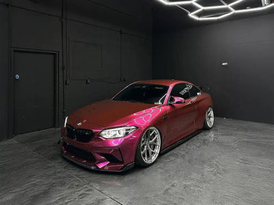 DIY BMW M2 wrapped in Metallic Limited Special Edition Wildberry Juice vinyl wrap