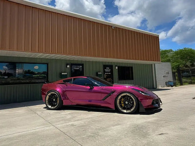 Chevrolet Corvette wrapped in Metallic Limited Special Edition Wildberry Juice restyling film