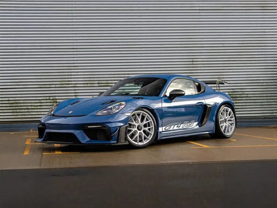 Porsche 718 Cayman GT4 RS wrapped in Inozetek SuperGloss Alex Choi Narwhal Blue wrap film