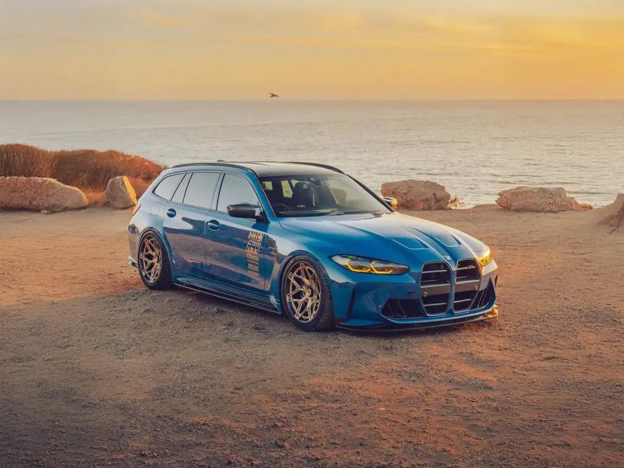 DIY BMW M3 Touring wrapped in SuperGloss Alex Choi Narwhal Blue wrap film