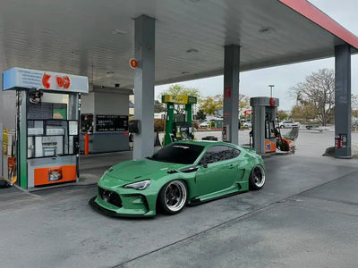 DIY Toyota 86 wrapped in Super Gloss Olive Green car wrap film