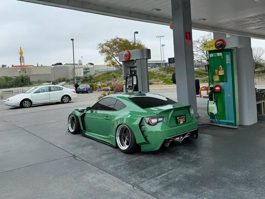 Toyota 86 wrapped in Inozetek SuperGloss Olive Green automotive vinyl film