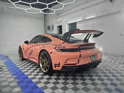 DIY Porsche 911 GT3 wrapped in SuperGloss Piggy Bank restyling film