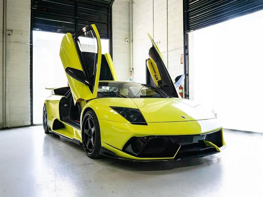 Lamborghini Murciélago wrapped in Inozetek SuperGloss Racing Yellow vinyl wrap