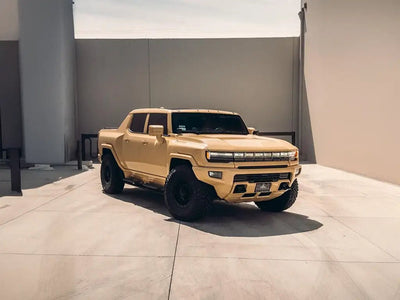 GMC Hummer EV wrapped in Super Gloss Sand car wrap film