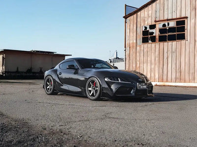 DIY Toyota Supra wrapped in Super Gloss Slate Grey wrap film