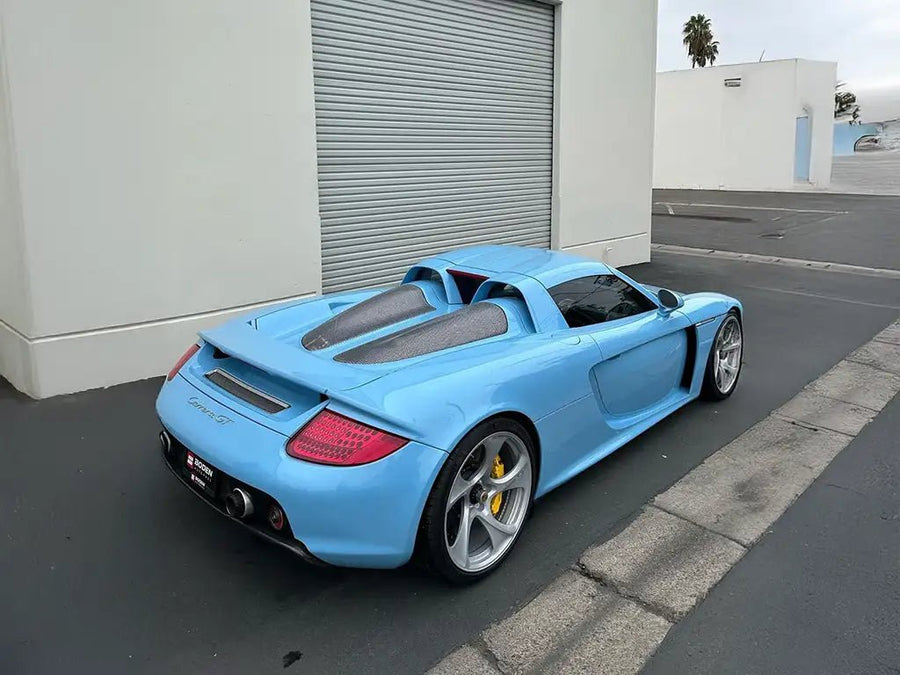 Porsche Carrera GT wrapped in Inozetek SuperGloss Snow Blue vinyl wrap